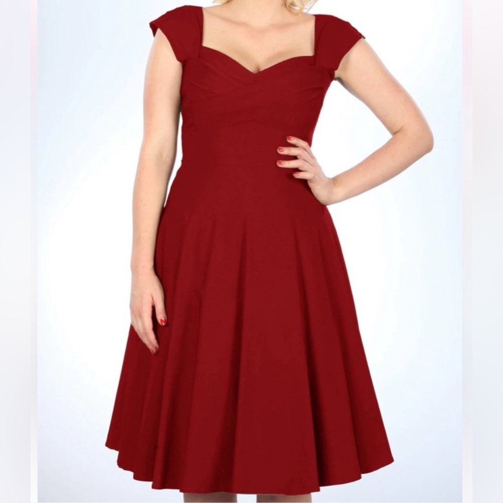 Red stop staring dress